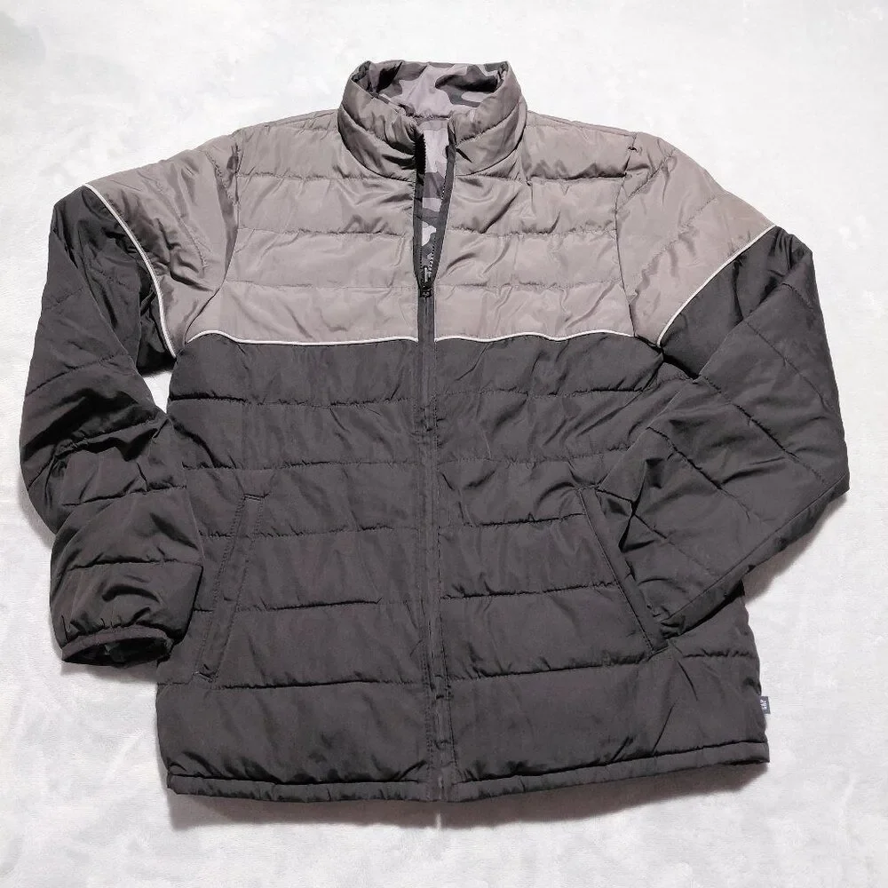 Gray & Camo Reversible Gap Kids Cold Control Water-Resistant Puffer Jacket XXL